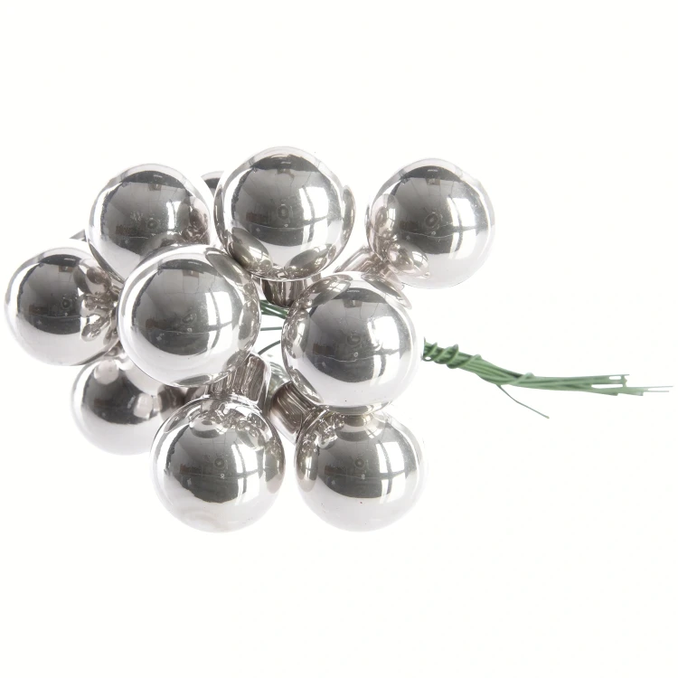 Bombki choinkowe szklane 144szt 2 cm srebrne błyszczące KAEMINGK 710401
