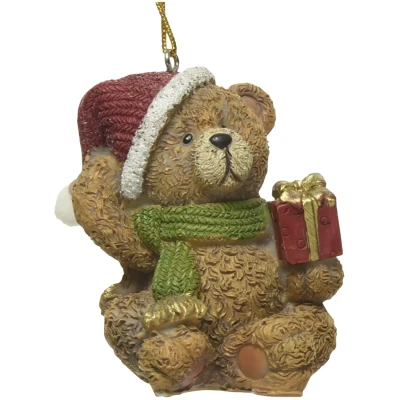 Zawieszka choinkowa Miś z prezentem 6 cm KAEMINGK 534748-1