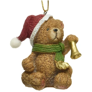 Zawieszka choinkowa Miś z dzwoneczkiem 6 cm KAEMINGK 534748-3