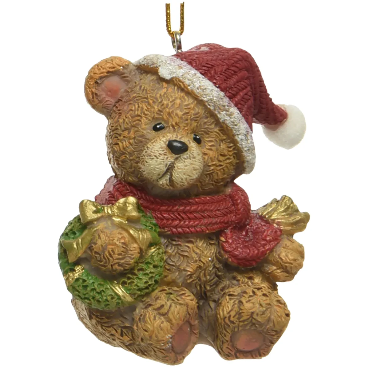 Zawieszka choinkowa Miś z wieńcem 6 cm KAEMINGK 534748-4