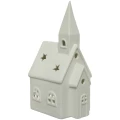 Lampion ceramiczny Kościółek biały 16cm z kamionki KAEMINGK 521249-1