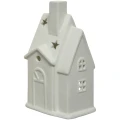 Lampion ceramiczny Domek biały 16 cm z kamionki KAEMINGK 521249-3