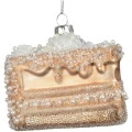 Szklana zawieszka choinkowa Tort 8x7x7 cm brązowa KAEMINGK 123904