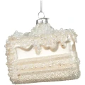 Szklana zawieszka choinkowa Tort 8x7x7 cm biała KAEMINGK 123904