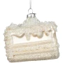 Szklana zawieszka choinkowa Tort 8x7x7 cm biała KAEMINGK 123904