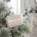 Szklana zawieszka choinkowa Tort 8x7x7 cm biała KAEMINGK 123904