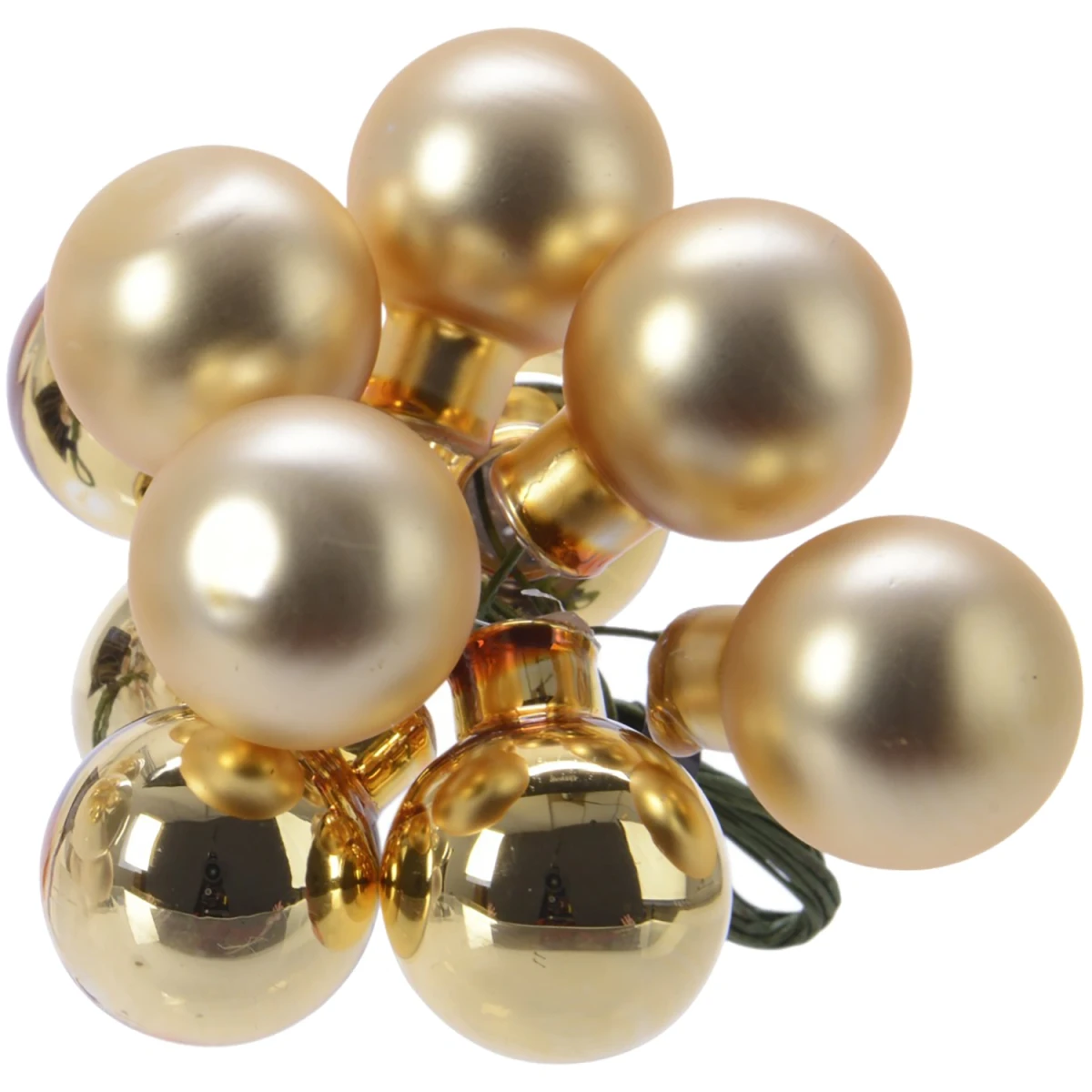 Bombki na druciku szklane 2 cm złote KAEMINGK 715077-1