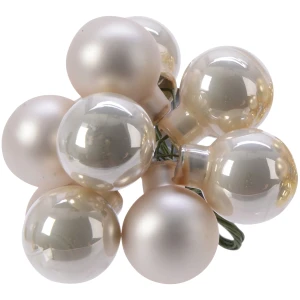Mini bombki szklane perłowe 2 cm na druciku KAEMINGK 715077-1