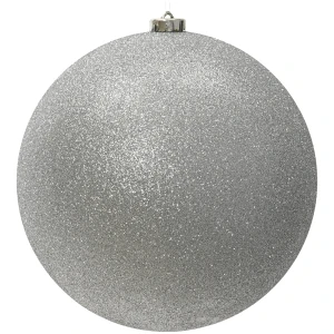 Bombka świąteczna srebrna brokatowa 14 cm KAEMINGK 023996