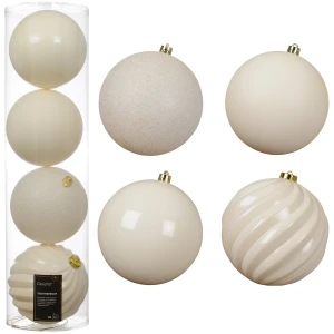 Bombki choinkowe 14 cm ciepły biały mix 4 szt. KAEMINGK 023187