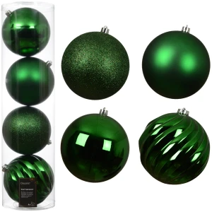 Bombki plastikowe 14 cm żywy zielony zestaw 4 szt. KAEMINGK 023195