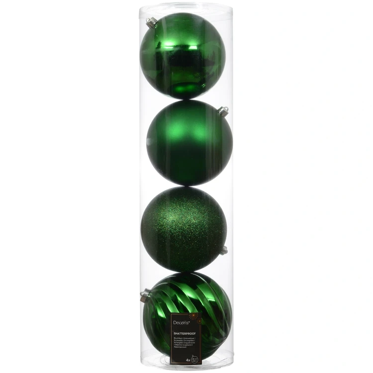 Bombki plastikowe 14 cm żywy zielony zestaw 4 szt. KAEMINGK 023195