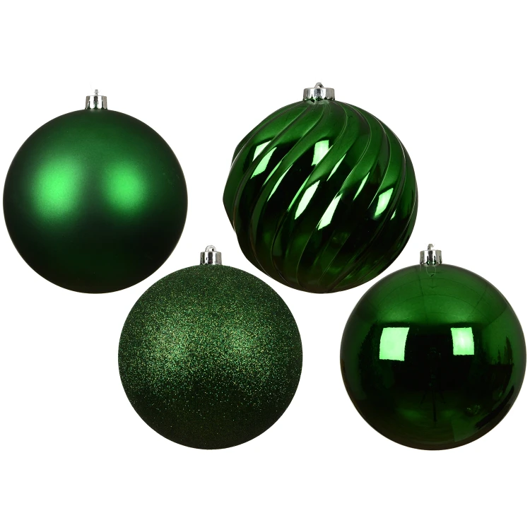 Bombki plastikowe 14 cm żywy zielony zestaw 4 szt. KAEMINGK 023195