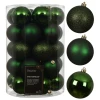 Zielone plastikowe bombki choinkowe 34 szt. 8 cm KAEMINGK 023318