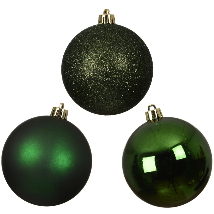 Zielone plastikowe bombki choinkowe 34 szt. 8 cm KAEMINGK 023318