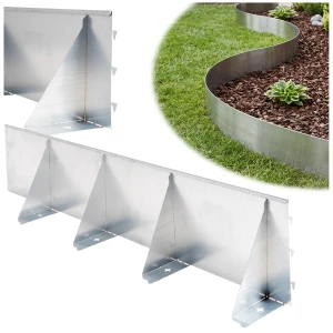 Obrzeże ogrodowe stalowe 100 cm srebrne GARDENBORD PRO GP11049