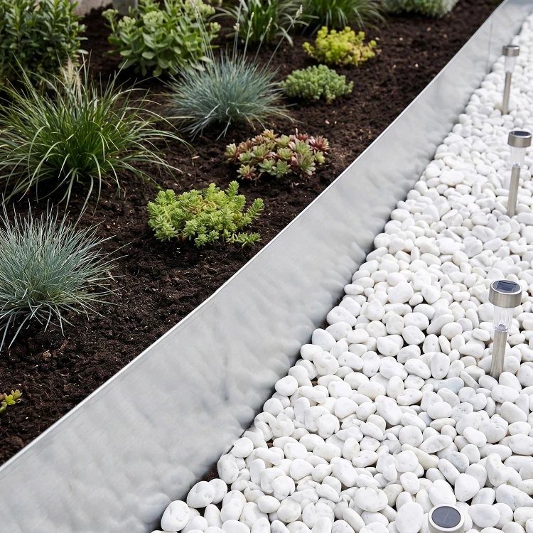 Obrzeże ogrodowe stalowe 100 cm srebrne GARDENBORD PRO GP11049