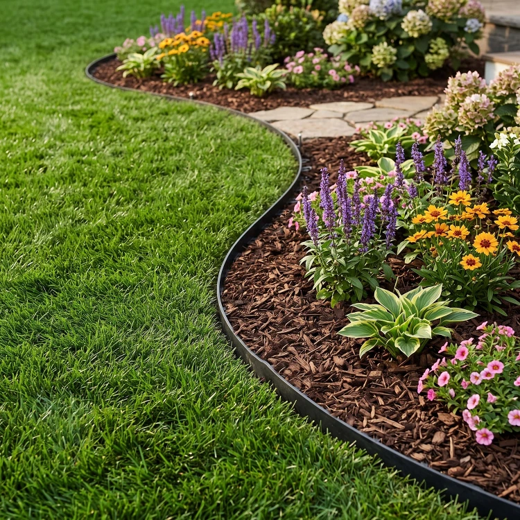 Elastyczne obrzeże trawnikowe FLEXI 40 mm 20 m czarne + 40 kotw GardenPlus