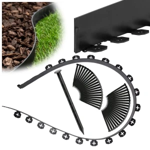 Obrzeże trawnikowe FLEXI 20 m 60 mm czarne + 40 kotew GardenPlus