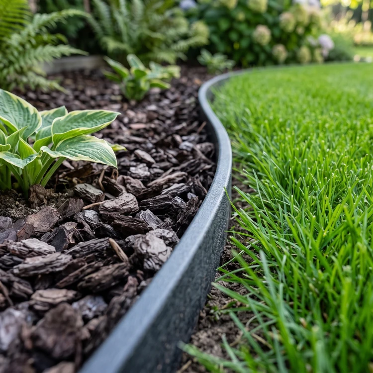 Elastyczne obrzeże FLEXI 50mm 1m czarne plastikowe +kotwy 5 szt GardenPlus