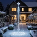 Choinka Stożkowa LED 1,8m 320 LED Gwiazda Zimny Biały IP44