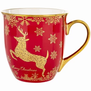 Kubek świąteczny porcelanowy 560 ml czerwony ART-POL A182111