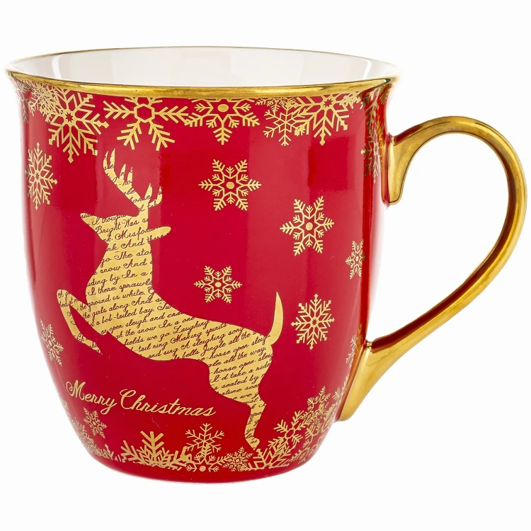 Kubek świąteczny porcelanowy 560 ml czerwony ART-POL A182111