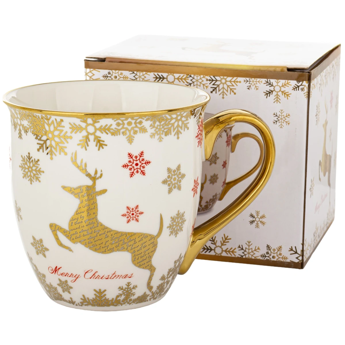 Porcelanowy kubek świąteczny z reniferem 560 ml ART-POL A171950