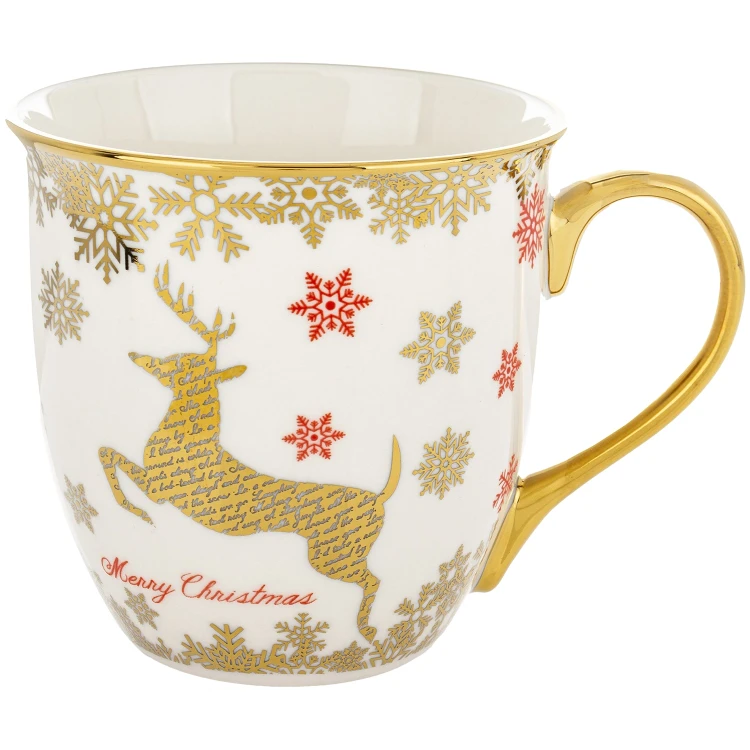 Porcelanowy kubek świąteczny z reniferem 560 ml ART-POL A171950