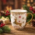 Porcelanowy kubek świąteczny z reniferem 560 ml ART-POL A171950