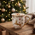 Porcelanowy kubek świąteczny z reniferem 560 ml ART-POL A171950
