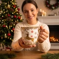Porcelanowy kubek świąteczny z reniferem 560 ml ART-POL A171950