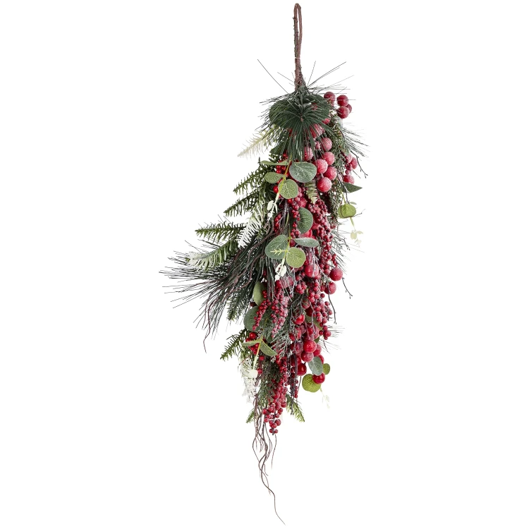 Zwis świąteczny z różowymi jagodami 70 cm ART-POL A181262