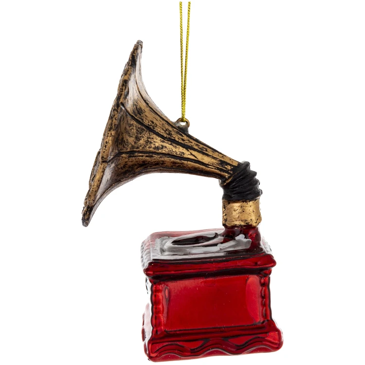 Bombka szklana gramofon 10 cm czerwona ART-POL A174339