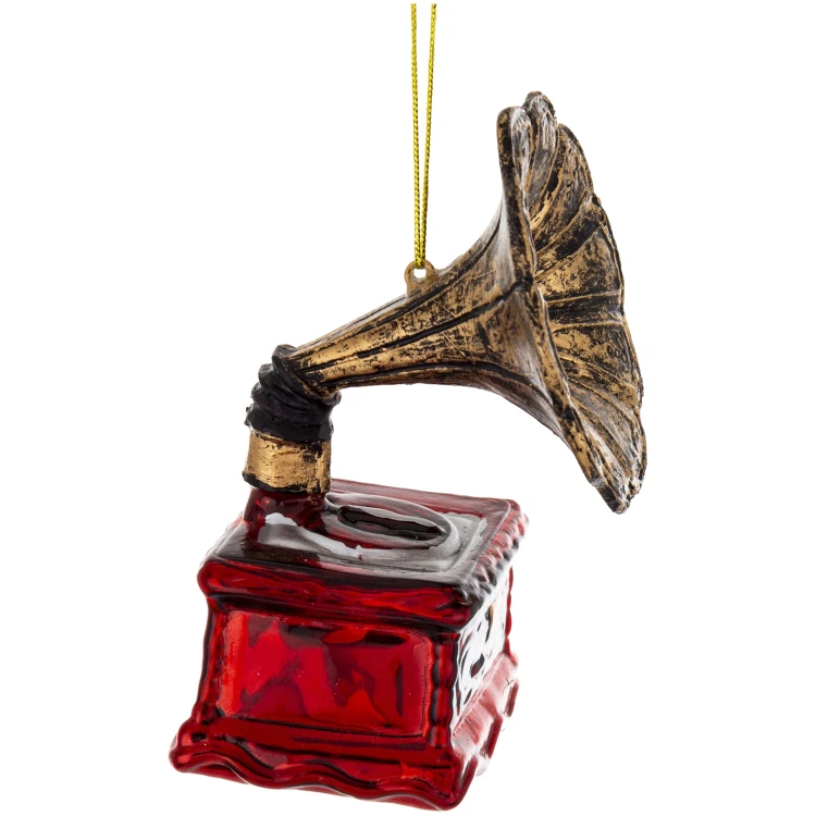 Bombka szklana gramofon 10 cm czerwona ART-POL A174339