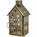 Metalowy lampion domek zielony 20x11,5 cm ART-POL A182367