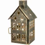 Metalowy lampion domek zielony 20x11,5 cm ART-POL A182367