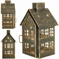 Metalowy lampion domek zielony 20x11,5 cm ART-POL A182367