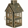 Metalowy lampion domek zielony 20x11,5 cm ART-POL A182367