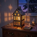 Metalowy lampion domek zielony 20x11,5 cm ART-POL A182367