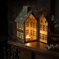 Metalowy lampion domek zielony 20x11,5 cm ART-POL A182367