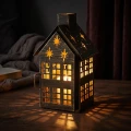 Metalowy lampion domek zielony 20x11,5 cm ART-POL A182367