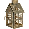 Metalowy lampion domek z choinką 20 cm ART-POL A182366