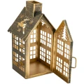 Metalowy lampion domek z choinką 20 cm ART-POL A182366