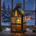 Metalowy lampion domek z choinką 20 cm ART-POL A182366