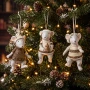 Zawieszka choinkowa myszka w futrzanej czapce 7x5x4 cm ART-POL A173132-3