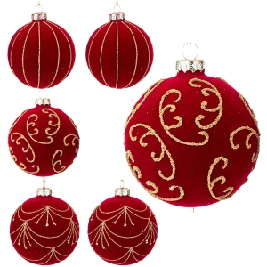 Czerwone bombki choinkowe szklane 10 cm 6 sztuk ART-POL A160684KPL