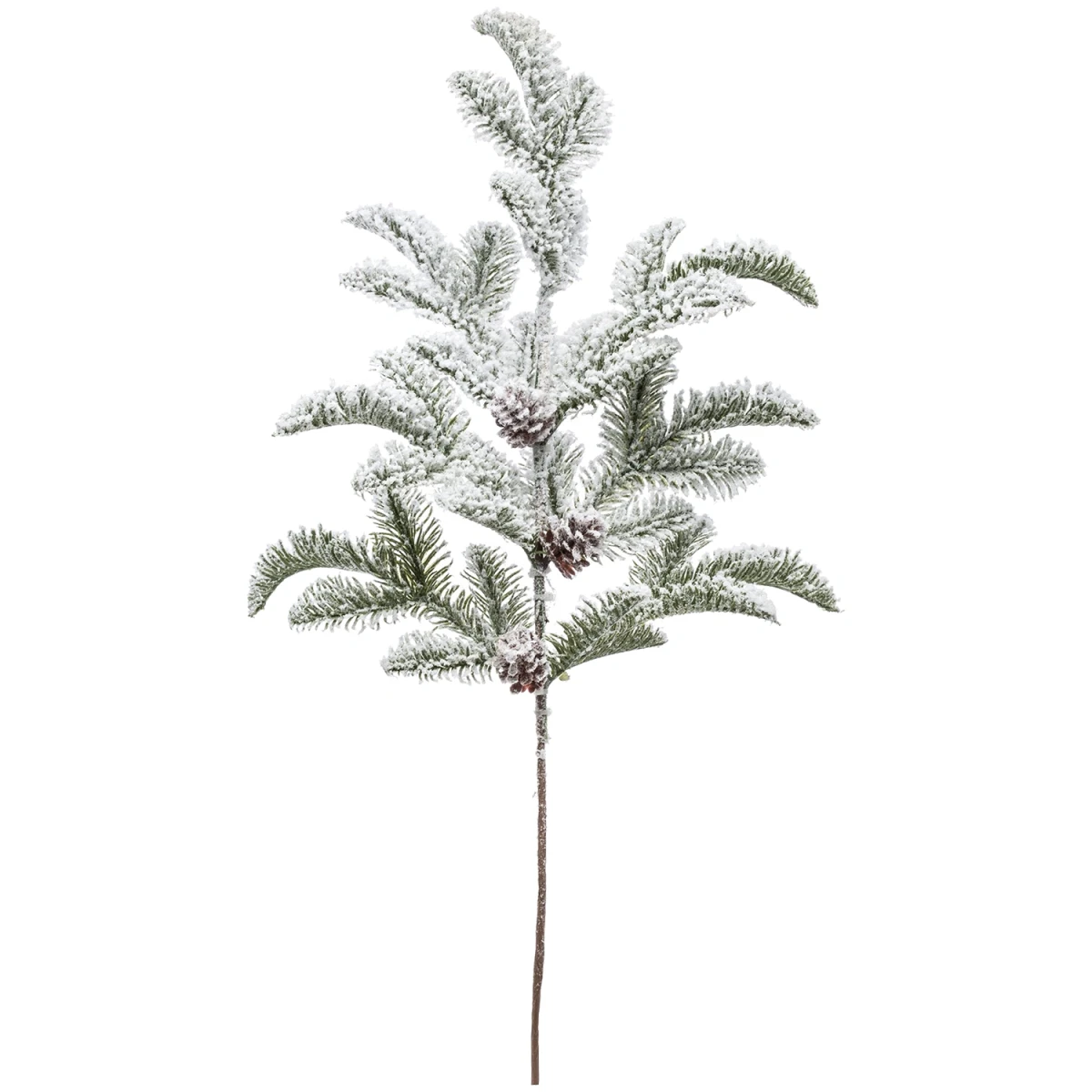 Świąteczna gałązka prószona z szyszkami 68 cm ART-POL A132433