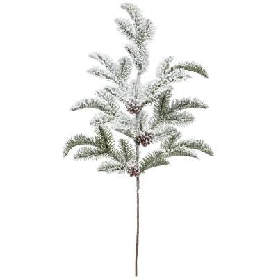 Świąteczna gałązka prószona z szyszkami 68 cm ART-POL A132433