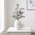 Świąteczna gałązka prószona z szyszkami 68 cm ART-POL A132433